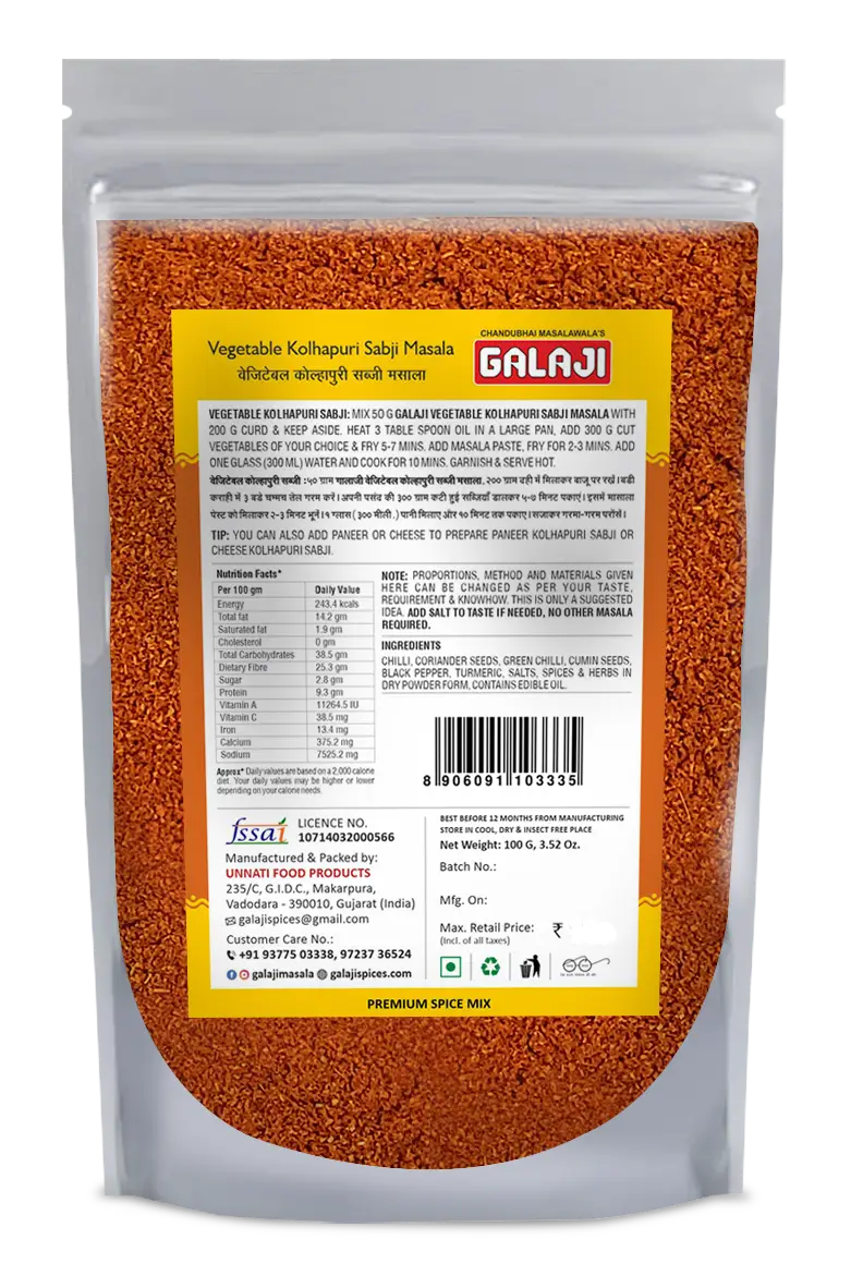 Vegetable Kolhapuri Sabji Masala